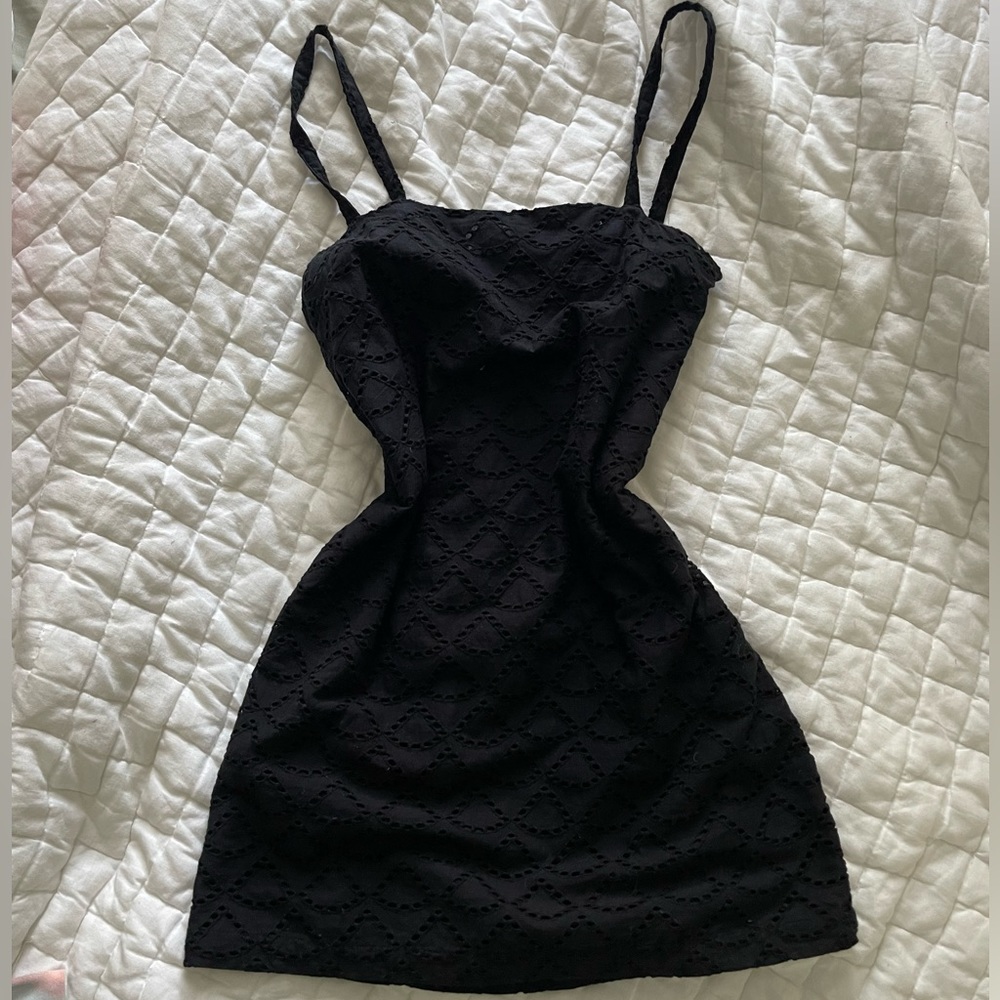 Black Crochet Urban Outfitters Mini Dress